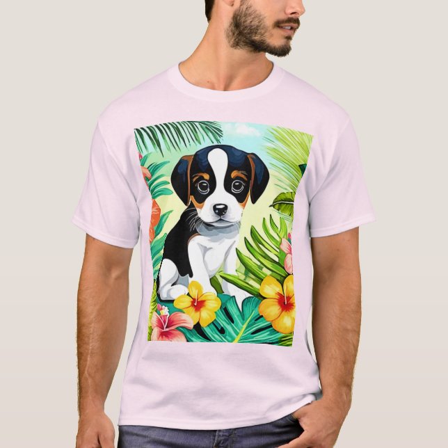 Camiseta Cute Pup en el paraíso (Anverso)
