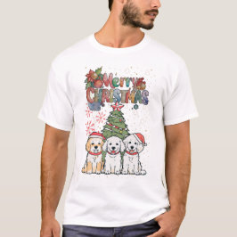 Camiseta Cute Puppies Christmas Tree Holiday Shirt