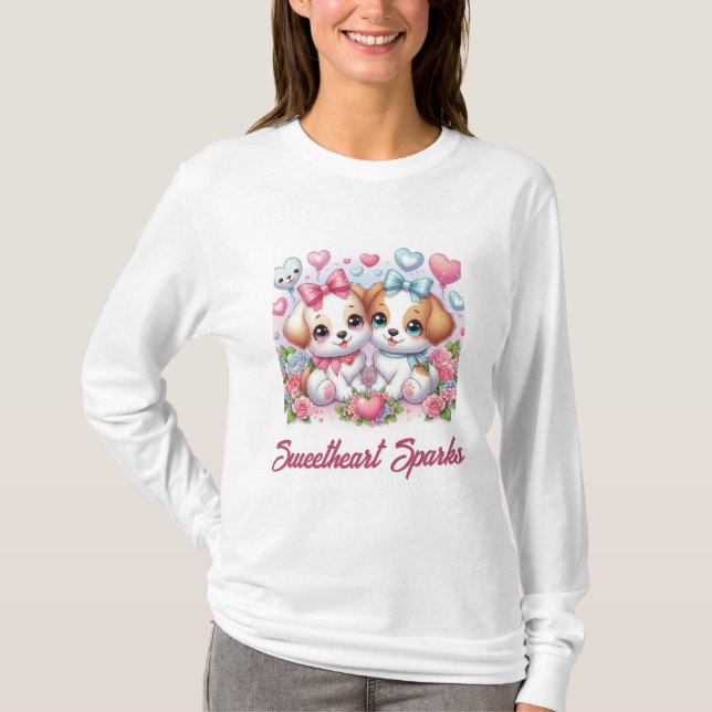 Camiseta Cute Puppies: Especial de San Valentín (Anverso)