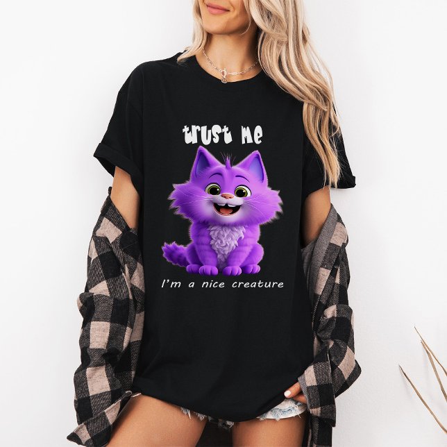 Camiseta Cute Purple Cat | Trust Me I'm a Nice Creature (Subido por el creador)