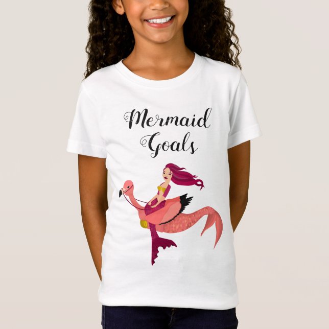 Camiseta Cute Purple Girly Flamingo Mermaid Inspirador (Anverso)