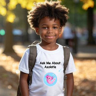 Camiseta Cute Purple Pregúntame sobre Axolotls Salamander