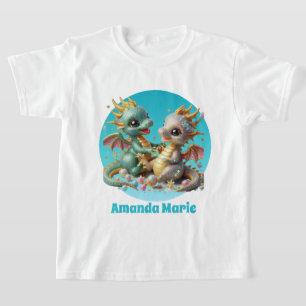 Camiseta Cute purpurinas  dragones agregar nombres chicas