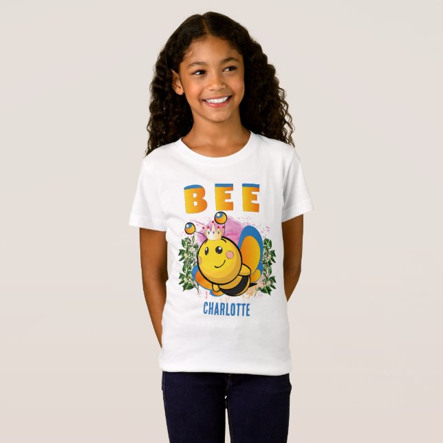 Camiseta Cute Queen Bee Colorido Personalizado Lodge (Anverso completo)