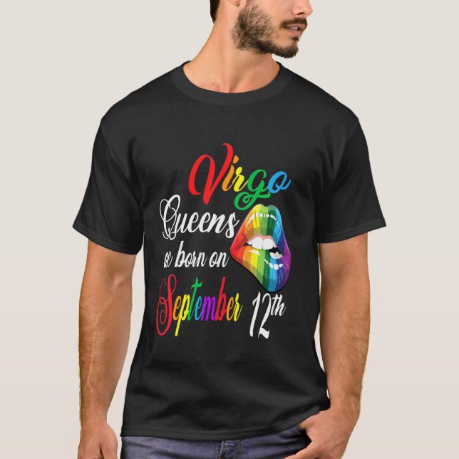 Camiseta Cute Queens Are Born On September 12th Virgo Girl  (Anverso)