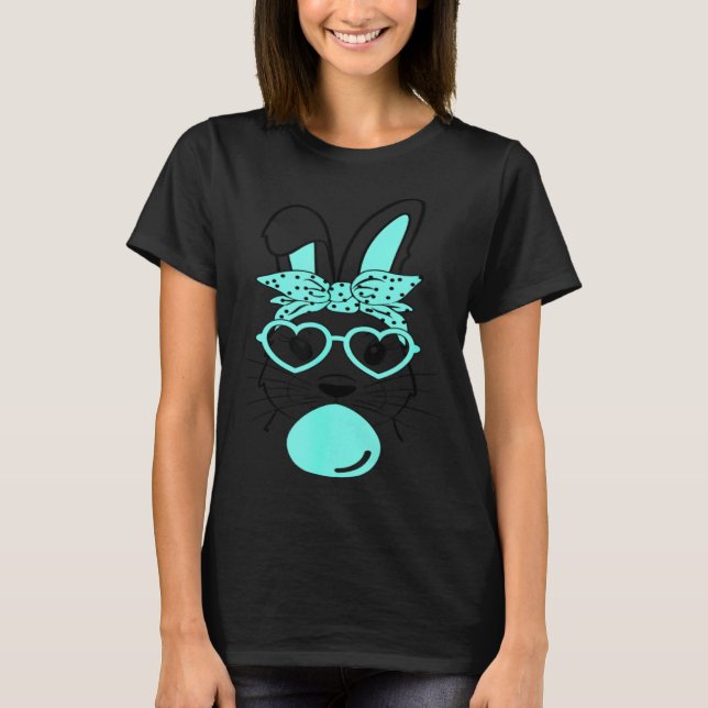 Camiseta Cute Rabbit Bunny Blowing Bubble Gum Easter Day (Anverso)