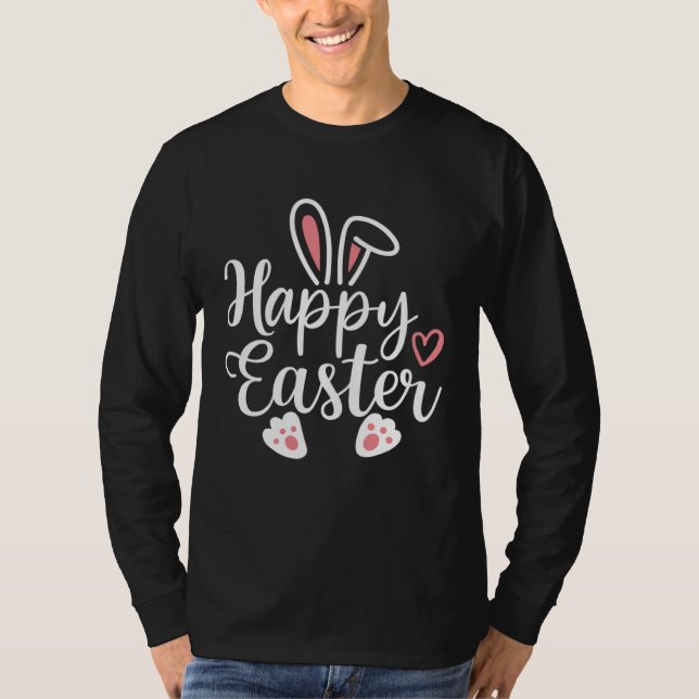 Camiseta Cute Rabbit  Bunny Happy Easter Day For Kids Girls (Anverso)