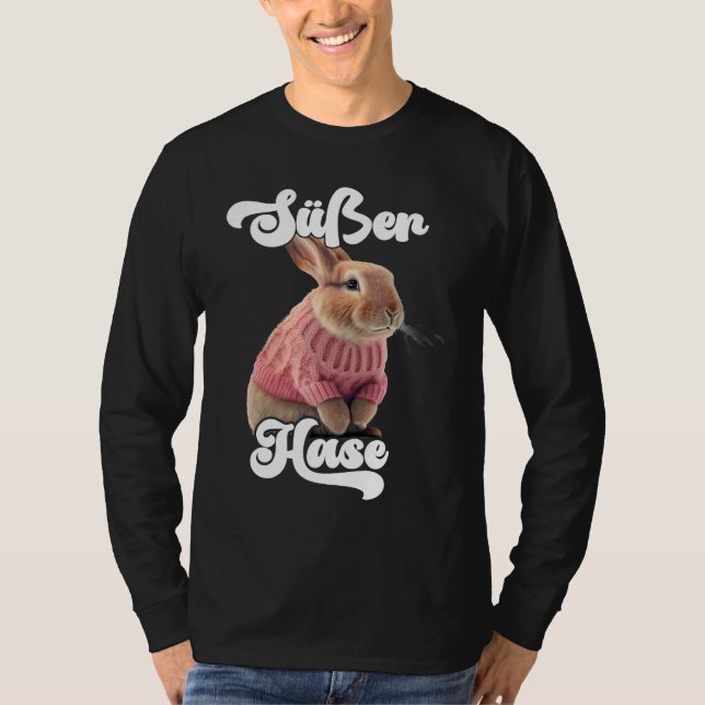 Camiseta Cute Rabbit Retro Winter Ski Rabbit (Anverso)