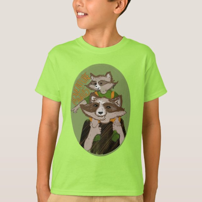 Camiseta Cute Raccoon Adventure Awaits Commemorative  (Anverso)