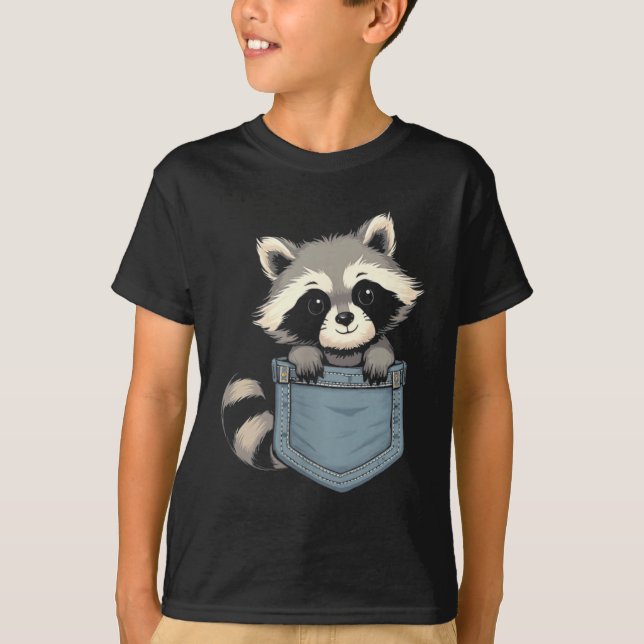 Camiseta Cute Raccoon Cket Funny For Mens Womens Kids Racco (Anverso)