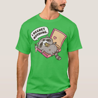 Camiseta Cute Raccoon En La Caja De Pizza No Lamento Nada G