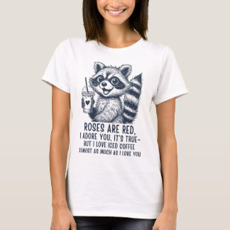 Camiseta Cute Raccoon Iced Coffee Love Shirt