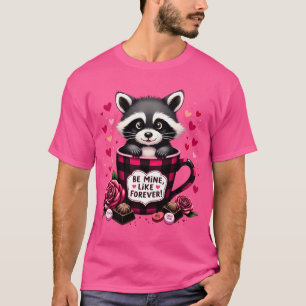 Camiseta Cute Raccoon Valentine Buffalo Testético
