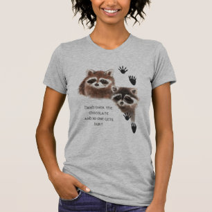 Camiseta Cute Raccoons entrega chocolate, humor
