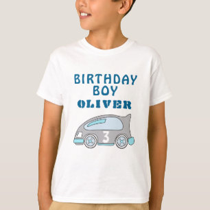Camiseta Cute Race Car Blue Birday Boy invitado de honor