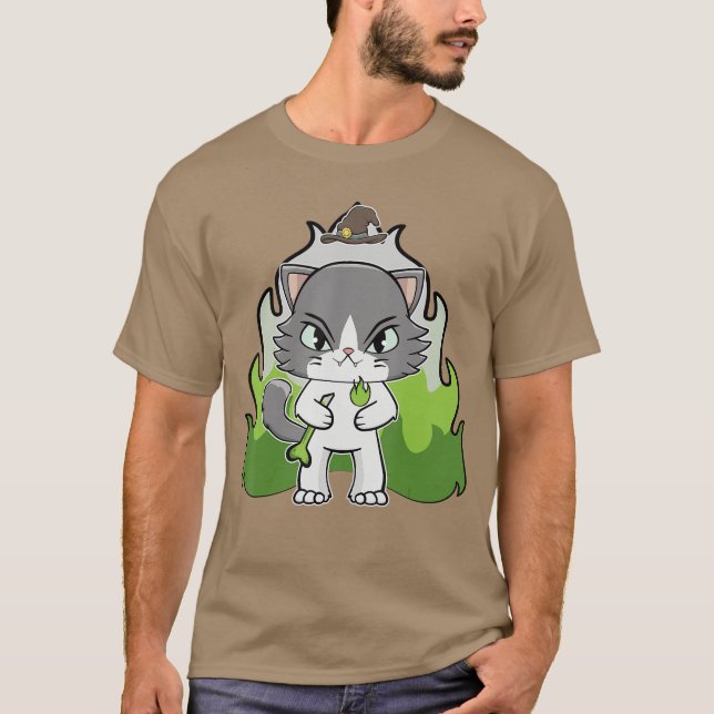 Camiseta Cute Ragdoll Cat Anime Feline Horror Fire family (Anverso)