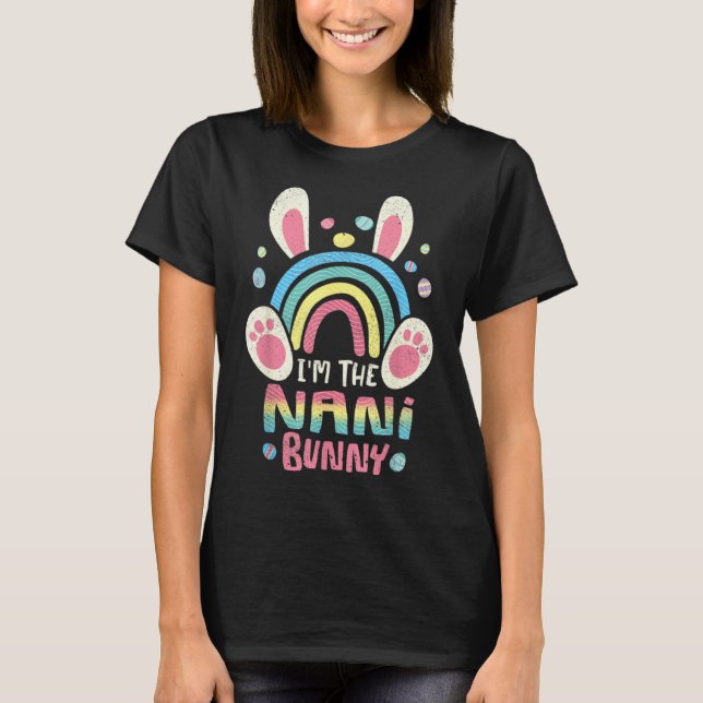 Camiseta Cute Rainbow Easter Huevos de Pascua Bunny Ears On (Anverso)
