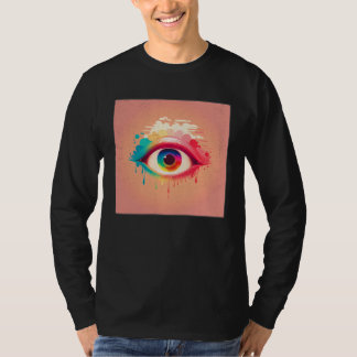 Camiseta Cute Rainbow Eye Illustration Colorful Tears Uniqu