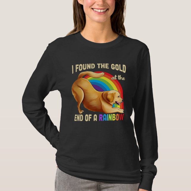 Camiseta Cute Rainbow Golden Retriever  Dog I Found The Gol (Anverso)