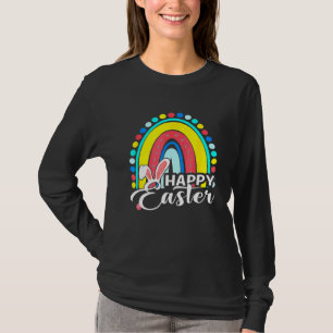 Camiseta Cute Rainbow Leopard Feliz Día de Pascua Decor de