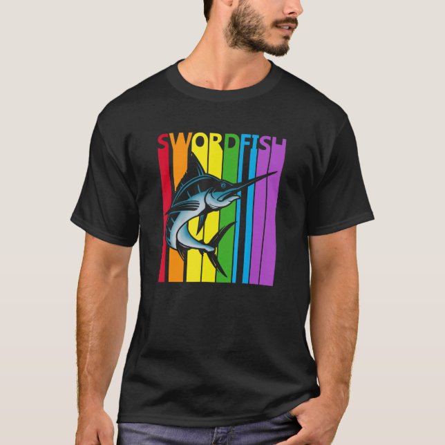 Camiseta Cute Rainbow Swordfish fish (Anverso)