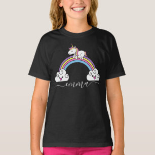 Camiseta Cute Rainbow Unicorn Personalized Name