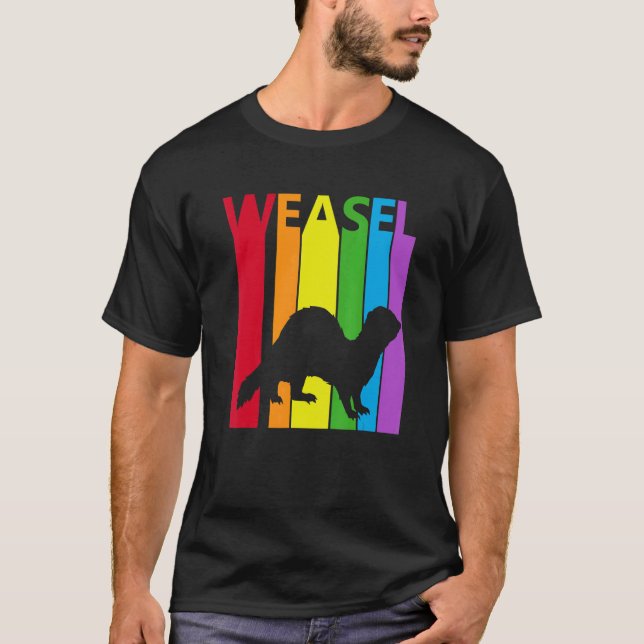 Camiseta Cute Rainbow Weasel Animal (Anverso)