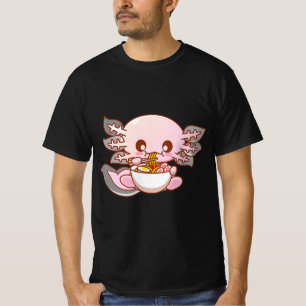 Camiseta Cute Ramen Axolotl Kawaii Anime Chica de comida ja
