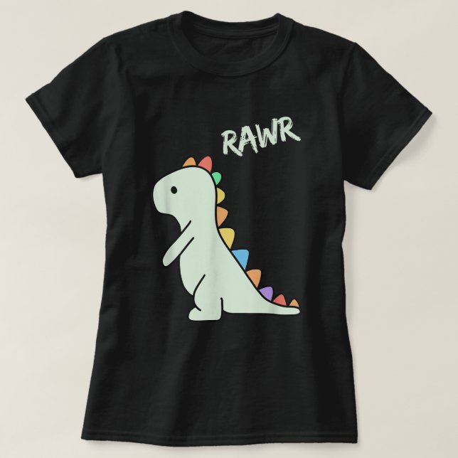 Camiseta Cute Rawr Dinosaur Cartoon Kids Design (Diseño del anverso)