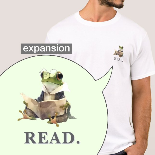 Camiseta Cute Reading Frog Bookworm Custom Text Pocket Size (Subido por el creador)