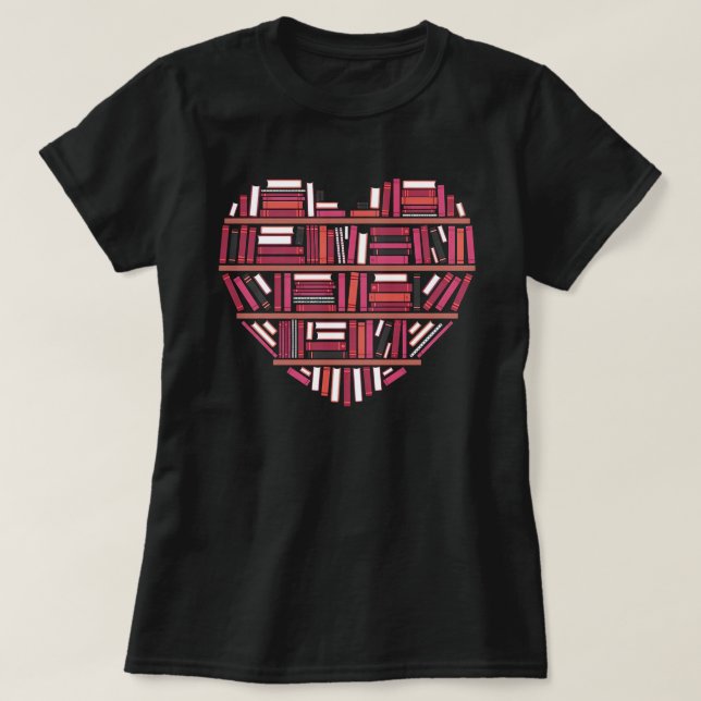 Camiseta Cute Reading Library Books Lover Heart Librarian G (Diseño del anverso)