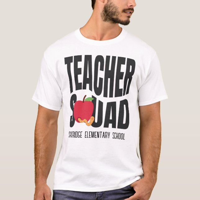 Camiseta Cute Red Apple Teacher Squad (Anverso)
