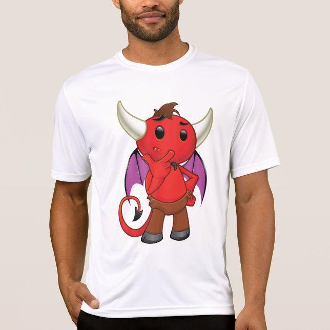 Camiseta Cute Red Devil Character Thinking Mischievous (Anverso)