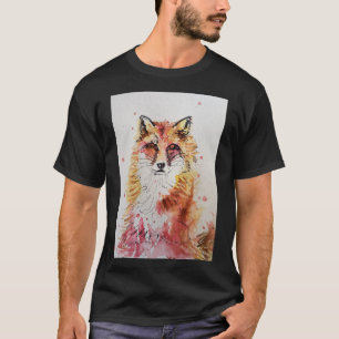 Camiseta Cute Red Fox Whimsical Watercolor Mens