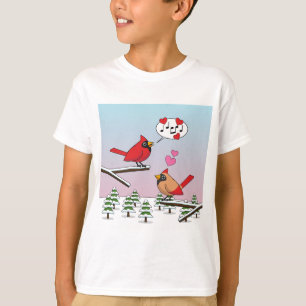 Camiseta Cute Red Northern Cardinals aman el paisaje invern