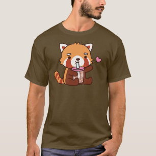 Camiseta Cute Red Panda ama El Té De Burbujas