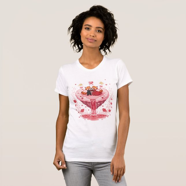 Camiseta Cute Red Panda Couple Romantic Valentine T-Shirt (Anverso completo)