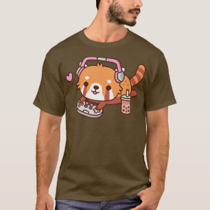 Camiseta Cute Red Panda g con videojuegos