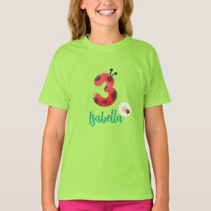 Camiseta Cute red Polka dot Ladybug tercer nombre de fiesta