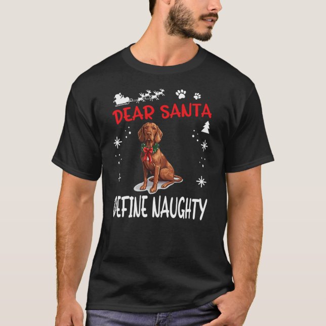 Camiseta Cute Redbone Coonhound Dog Christmas Dear Santa De (Anverso)