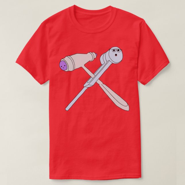 Camiseta Cute Reflex Hammer and Tuning Fork 1 (Diseño del anverso)