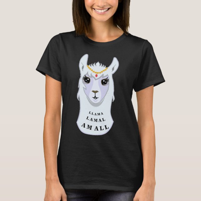 Camiseta Cute Reina Llama Celestial (Anverso)