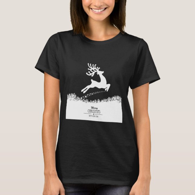 Camiseta Cute Reindeer Merry Xmas Merry Christmas Happy New (Anverso)