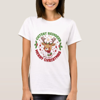 Camiseta Cute Reindeer Wish You A Merry Christmas