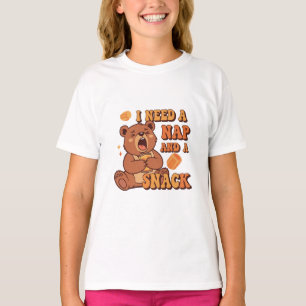 Camiseta Cute Retro Bear Snack Lover Girls T-Shirt