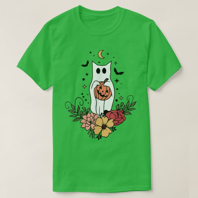 Camiseta Cute Retro Black Cat Fall Halloween Cat Lover  (Diseño del anverso)