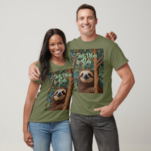 Camiseta Cute retro boho divertido solo vibra de Perezoso