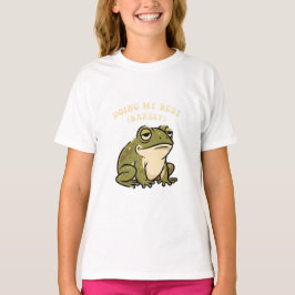Camiseta Cute Retro Frog Barely Trying Girls T-Shirt