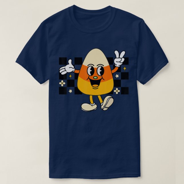 Camiseta Cute Retro Halloween Candy Corn Pumpkin Costume Ki (Diseño del anverso)