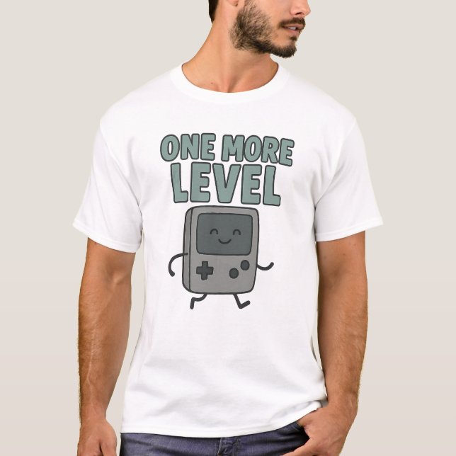 Camiseta Cute Retro Handheld Console "One More Level" (Anverso)